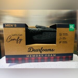 Dearfoams✨🩶🖤Men's Gray Memory Foam Loafers